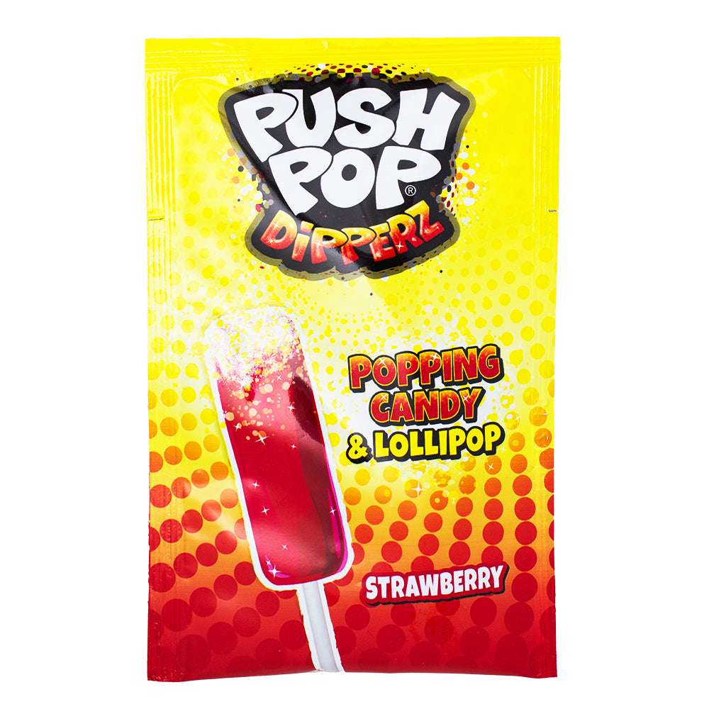 Push Pop Dipperz (UK) - 12g - Lollipop - Popping Candy - British Candy - UK Candy - Lollipop Popping Candy - Push Pop Dipperz - Push Pop Candy