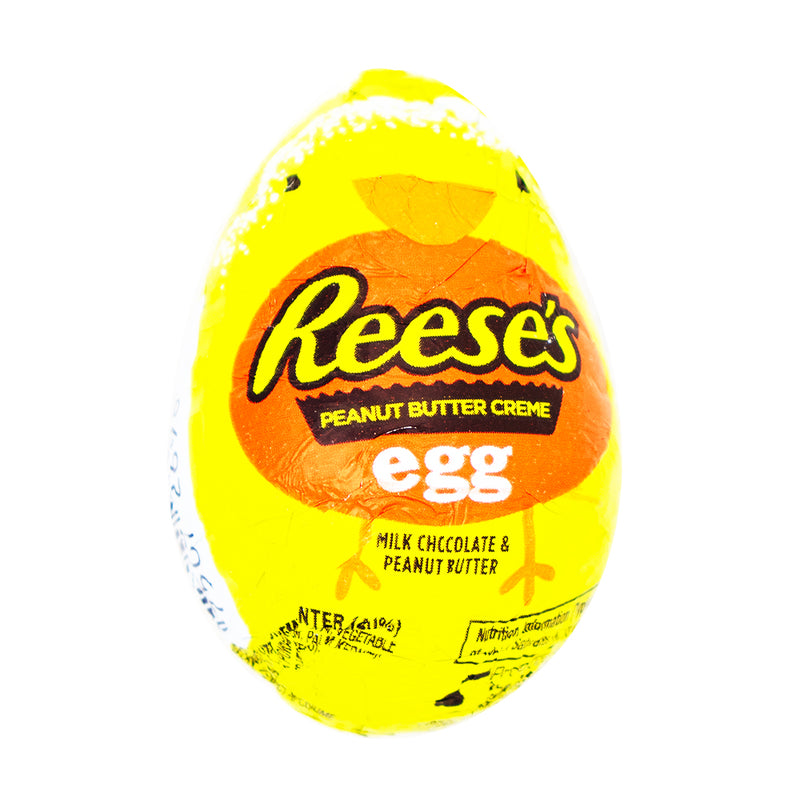 Reese's Peanut Butter Filled Mini Filled Foil Egg (UK) - 34g - Reese's Peanut Butter Filled Mini Eggs - Mini filled foil eggs - UK candy - Easter candy - Peanut butter chocolate eggs - Reese's chocolate treats - Indulgent chocolate eggs - Creamy peanut butter filling - Chocolate snack - Easter basket filler