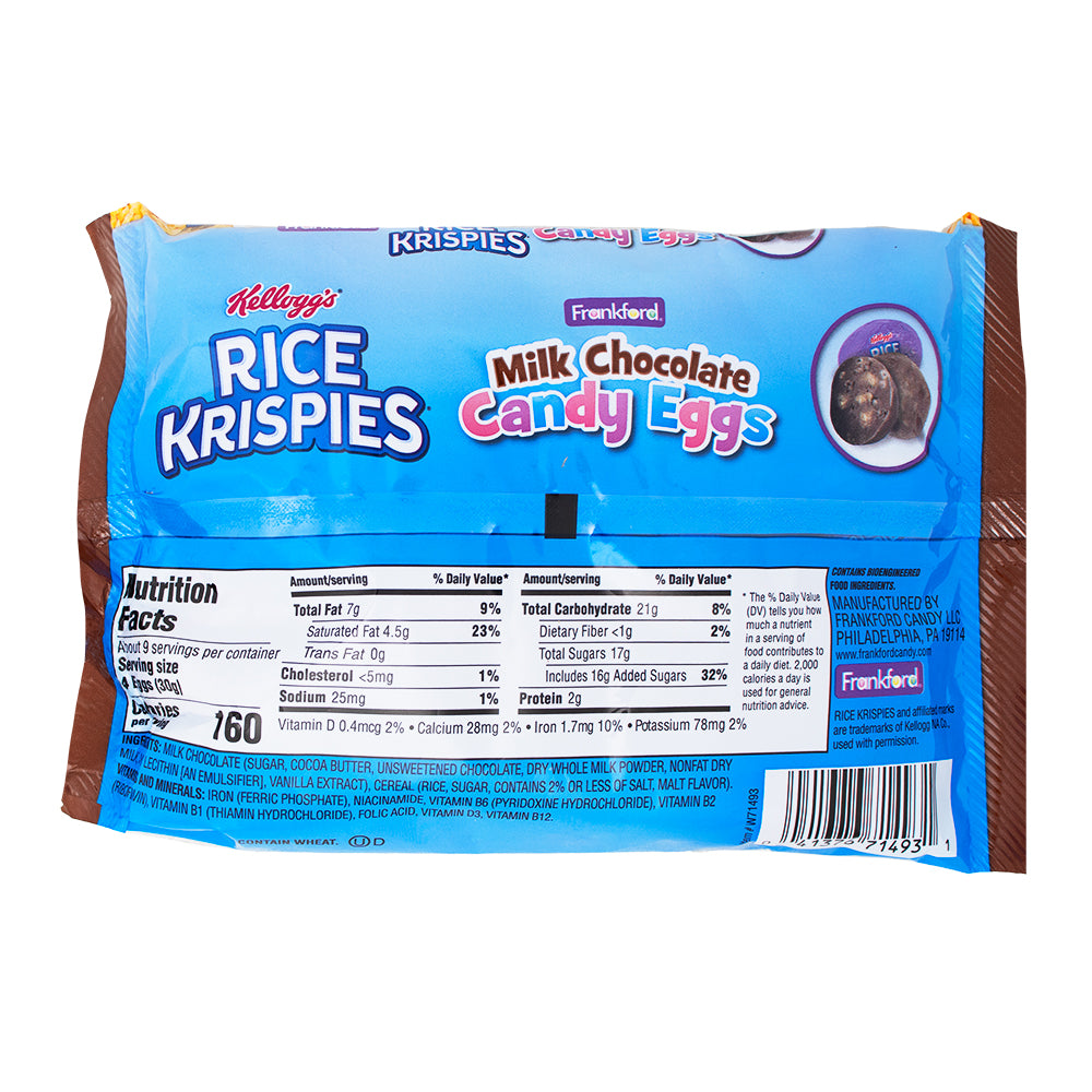 Rice Krispies Chocolate Easter Eggs - 9oz Nutrition Facts Ingredients - Rice Krispies Chocolate Easter Eggs - Chocolate Easter Eggs - Rice Krispies - Easter candy - Chocolate treats