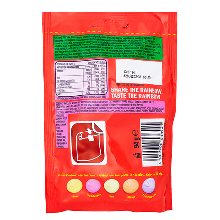 Skittles Fruit Squishy Cloudz (UK) - 94g  Nutrition Facts Ingredients