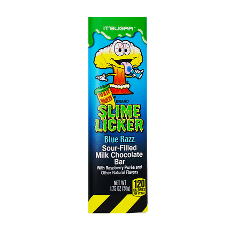 Toxic Waste Slime Licker Chocolate Bar Blue Razz - 1.75oz - Toxic Waste - Toxic Waste Candy - Slime Licker - Chocolate - Toxic Waste Slime Licker Chocolate Bar Blue Razz - Blue Razz Candy - Sour Candy