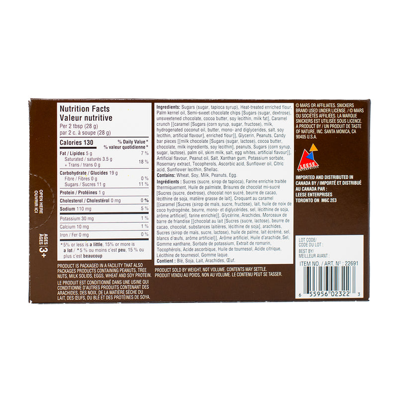 Snickers Cookie Dough - 3.1oz  Nutrition Facts Ingredients