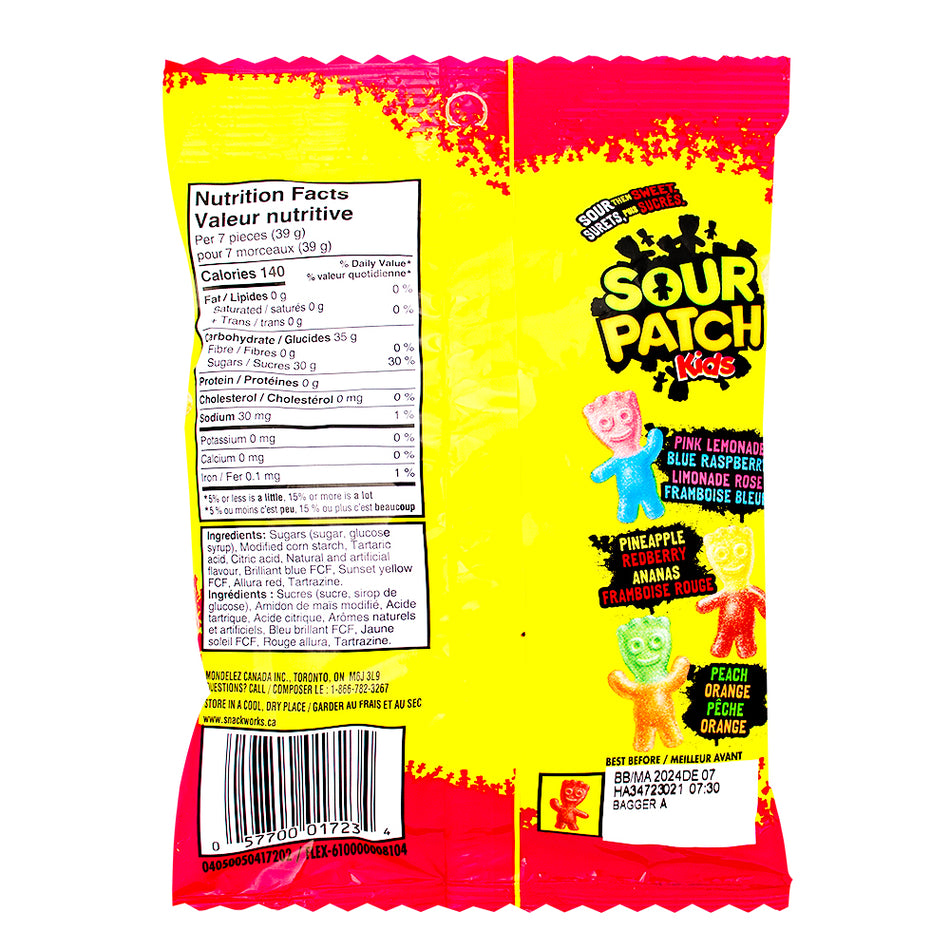Maynards Sour Patch Kids Heads - 154g Nutrition Facts Ingredients