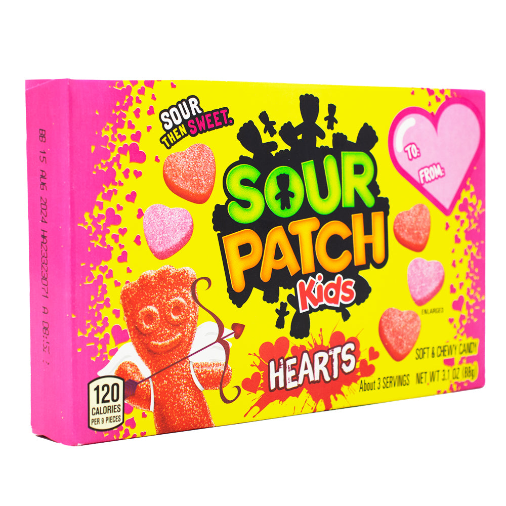 Sour Patch Kids Hearts Theatre Box - 3.1oz - Sour Patch Kids Hearts - Valentine's Day Candies - Sweet and Sour Love - Heart-Shaped Candies - Romantic Treats - Movie Night Snacks - Valentine's Day Gifts - Playful Twist - Love in Every Flavour - Candy-filled Gesture