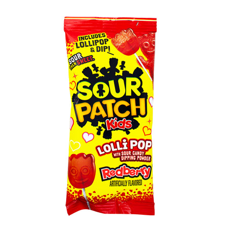 Sour Patch Kids Lollipop with Sour Dipping Powder 20ct - 10.58oz - Sour Patch Kids Lollipop - Sour dipping powder - Fruity lollipops - Tangy candy - Sour candy - Flavourful treats - Sweet and sour - Snack pack - Candy assortment - Taste adventure