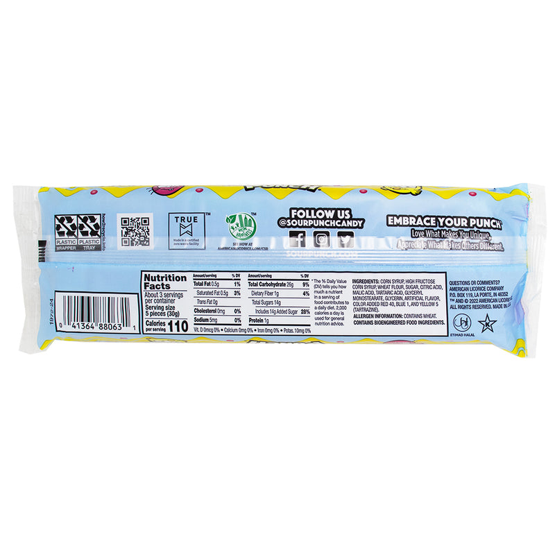 Easter Sour Punch Straws Easter - 3.2oz Nutrition Facts Ingredients