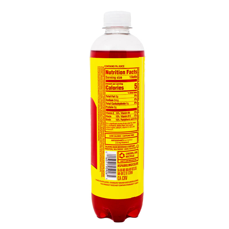Sparkling Ice Starburst Cherry Zero Sugar - 502.8mL  Nutrition Facts Ingredients