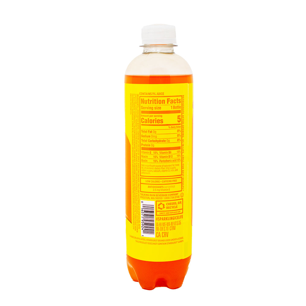 Sparkling Ice Starburst Orange Zero Sugar - 502.8mL  Nutrition Facts Ingredients
