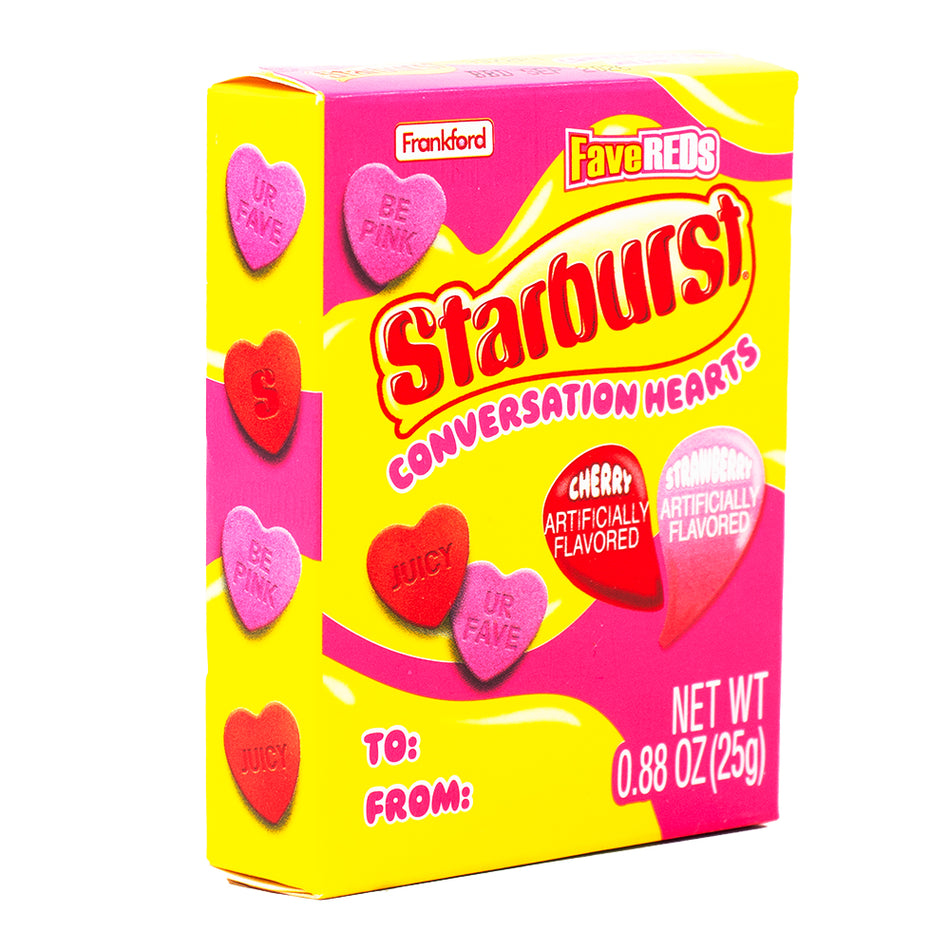 Starburst Conversation Hearts - .88oz - Starburst Conversation Hearts - Valentine's Day Candies - Burst of Sweet Love - Heart-Shaped Treats - Romantic Declarations - Fruity Love Story - Playful Messages - Candy-filled Ambiance - Love in Every Flavour - Sweet Declarations