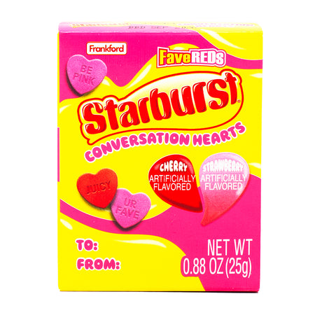 Starburst Conversation Hearts - .88oz - Starburst Conversation Hearts - Valentine's Day Candies - Burst of Sweet Love - Heart-Shaped Treats - Romantic Declarations - Fruity Love Story - Playful Messages - Candy-filled Ambiance - Love in Every Flavour - Sweet Declarations