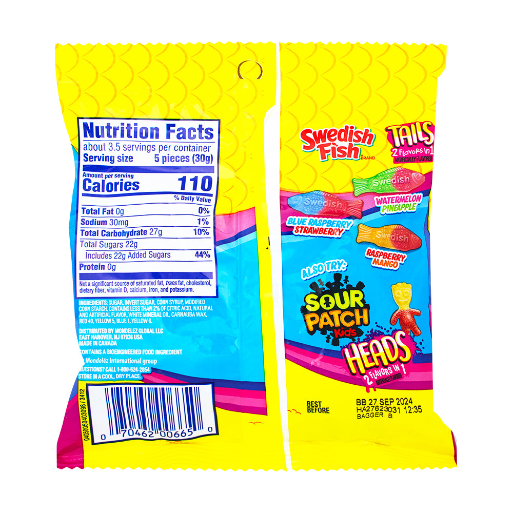 Swedish Fish Tails - 3.6oz  Nutrition Facts Ingredients