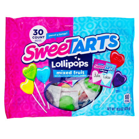 Sweetarts Lollipops 30ct - 16.8oz - Sweetarts lollipops - Tangy candy treats - Fruity lollipop flavours - Sweet and sour lollipops - Colourful candy delights - Tart candy on a stick - Sweet and tangy lollipops - Hard candy pops - Fruit-flavoured lollipops - Candy with a tangy twist