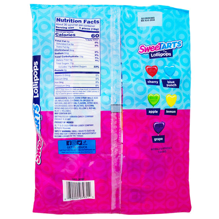 Sweetarts Lollipops 30ct - 16.8oz Nutrition Facts Ingredients - Sweetarts lollipops - Tangy candy treats - Fruity lollipop flavours - Sweet and sour lollipops - Colourful candy delights - Tart candy on a stick - Sweet and tangy lollipops - Hard candy pops - Fruit-flavoured lollipops - Candy with a tangy twist