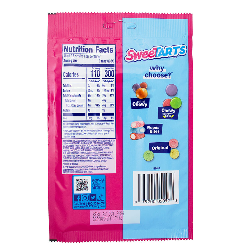 Sweetarts Ropes Twisted Valentines Punch - 3oz Nutrition Facts Ingredients