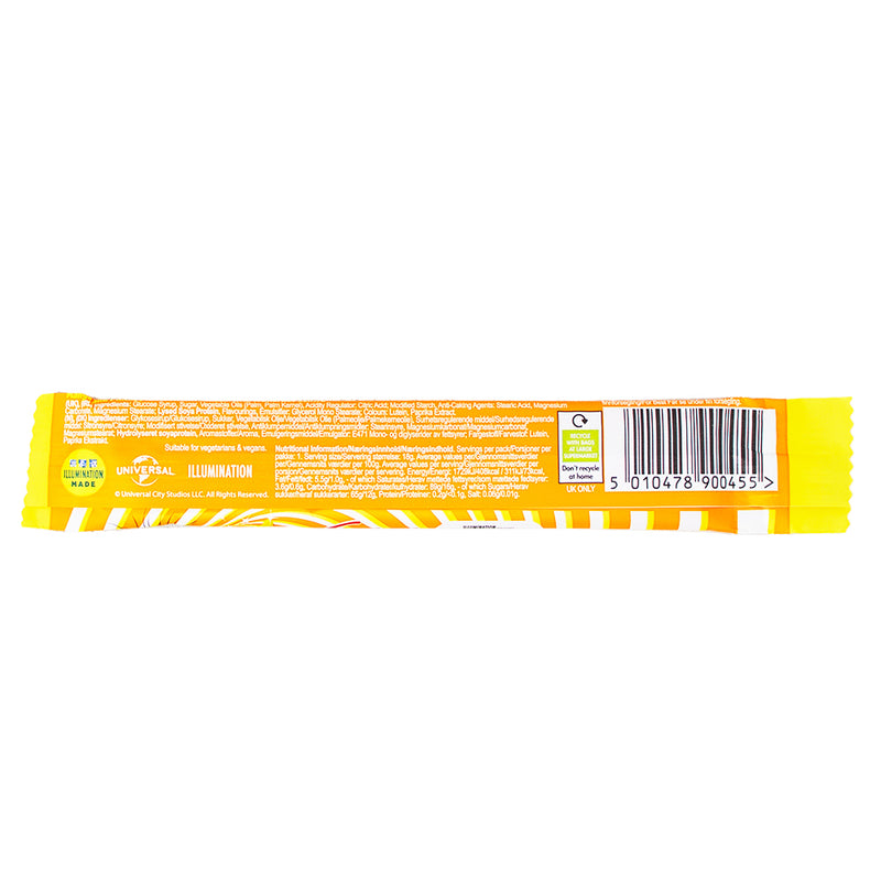 Swizzel's Minions Tropical Fizz Chew Bar (UK) - 18g Nutrition Facts Ingredients - Minions - Banana Candy - Sherbet Candy - Swizzel’s Minions Tropical Fizz Chew Bar