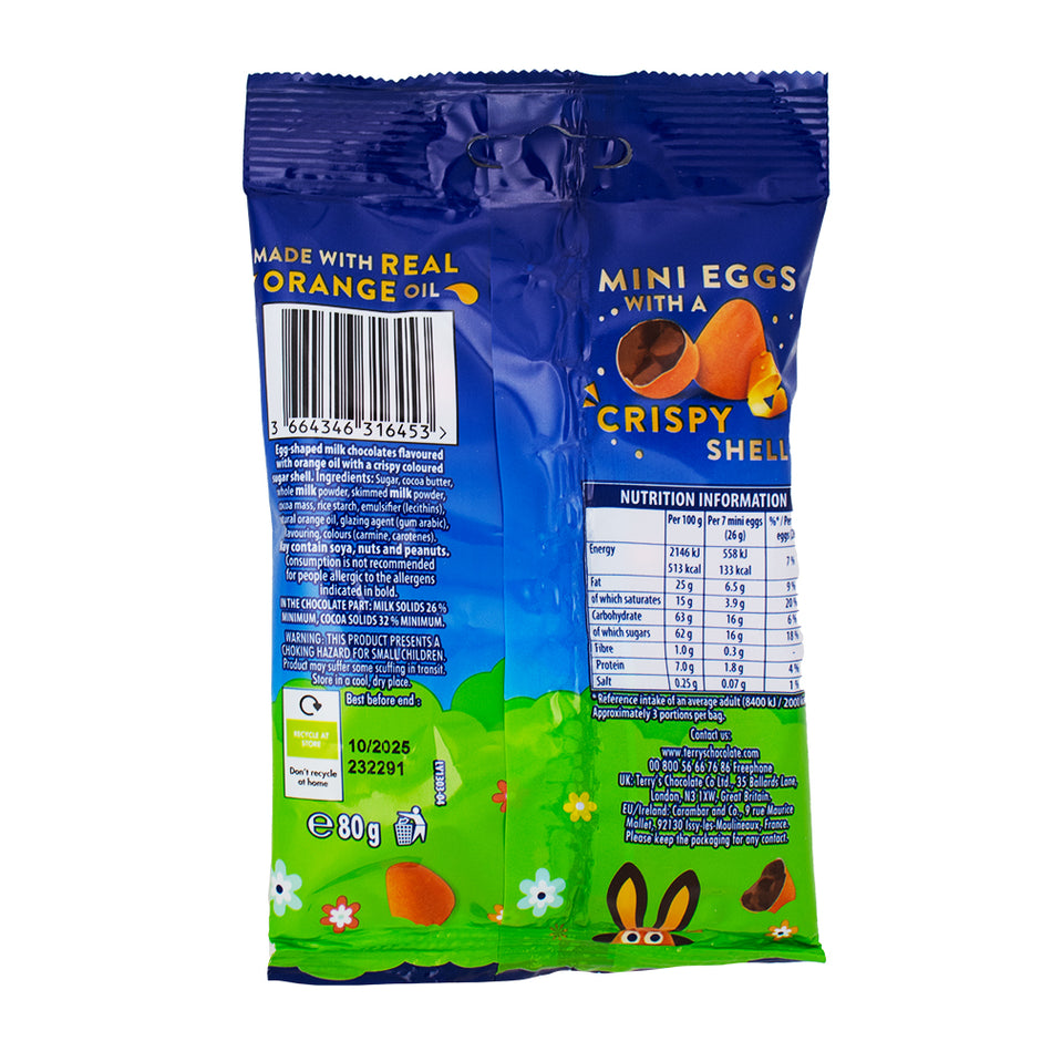 Terry's Chocolate Orange Mini Eggs - 80g  Nutrition Facts Ingredients