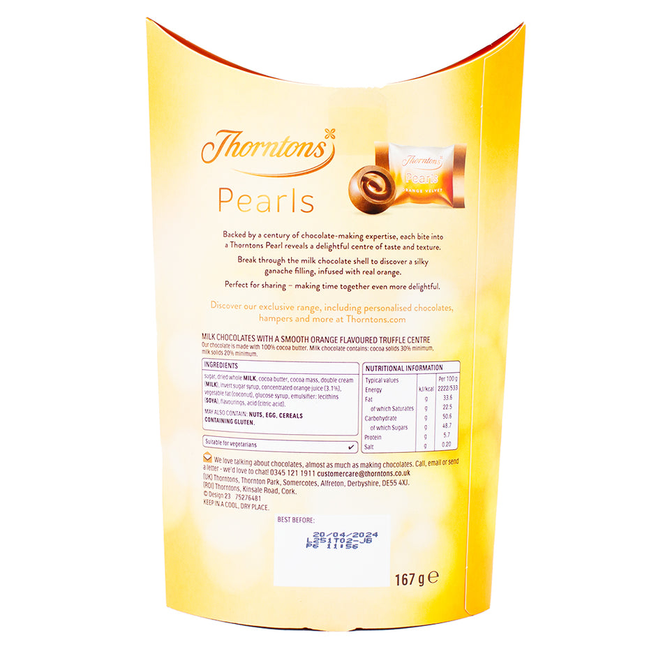 Thorton Pearls Orange Velvet (UK) - 167g  Nutrition Facts Ingredients