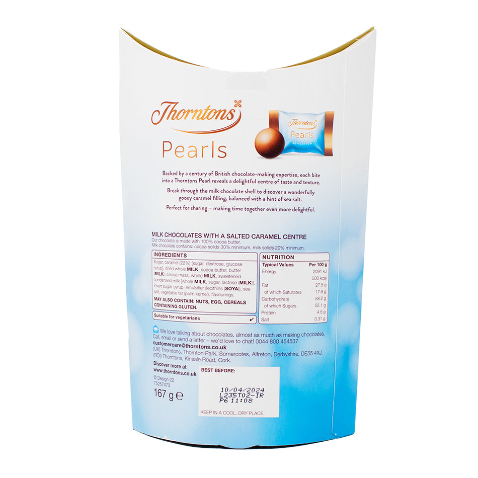 Thorton Pearls Salted Caramel (UK) - 167g  Nutrition Facts Ingredients