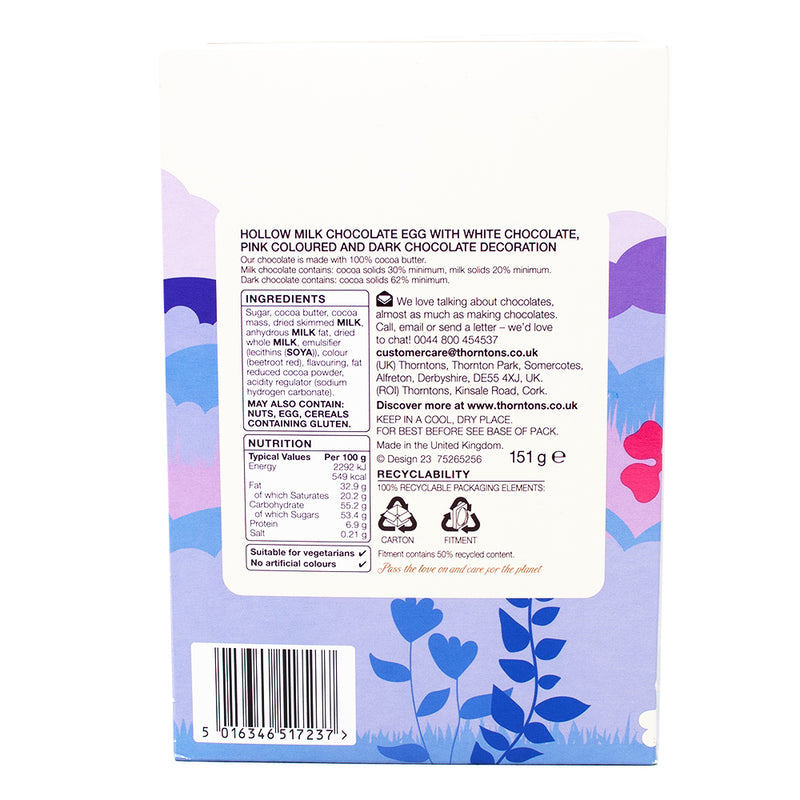 Thorntons Milk Chocolate Unicorn Easter Egg (UK) - 151g  Nutrition Facts Ingredients