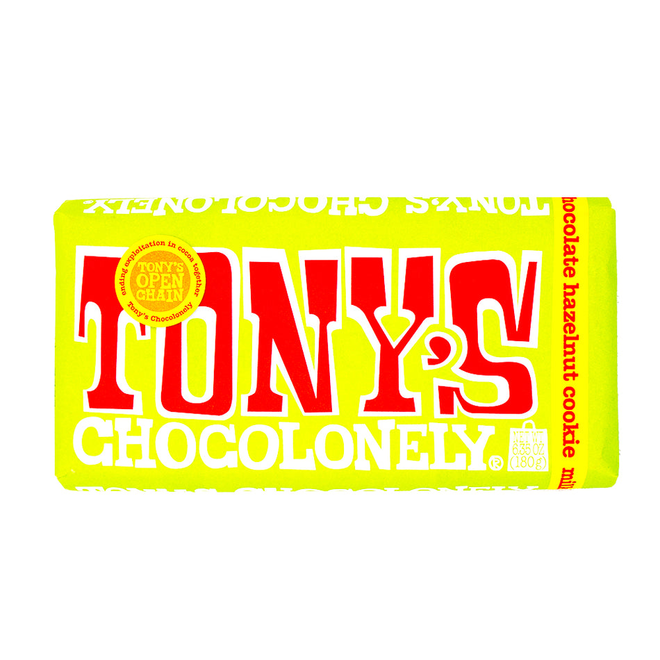Tony's Chocolonely Milk Chocolate Hazelnut - 180g - Tony’s Chocolonely - Tony’s Chocolonely Chocolate - Milk chocolate Hazelnut - Hazelnut Chocolate Bar - Hazelnut Candy - Gourmet Chocolate - Premium Chocolate
