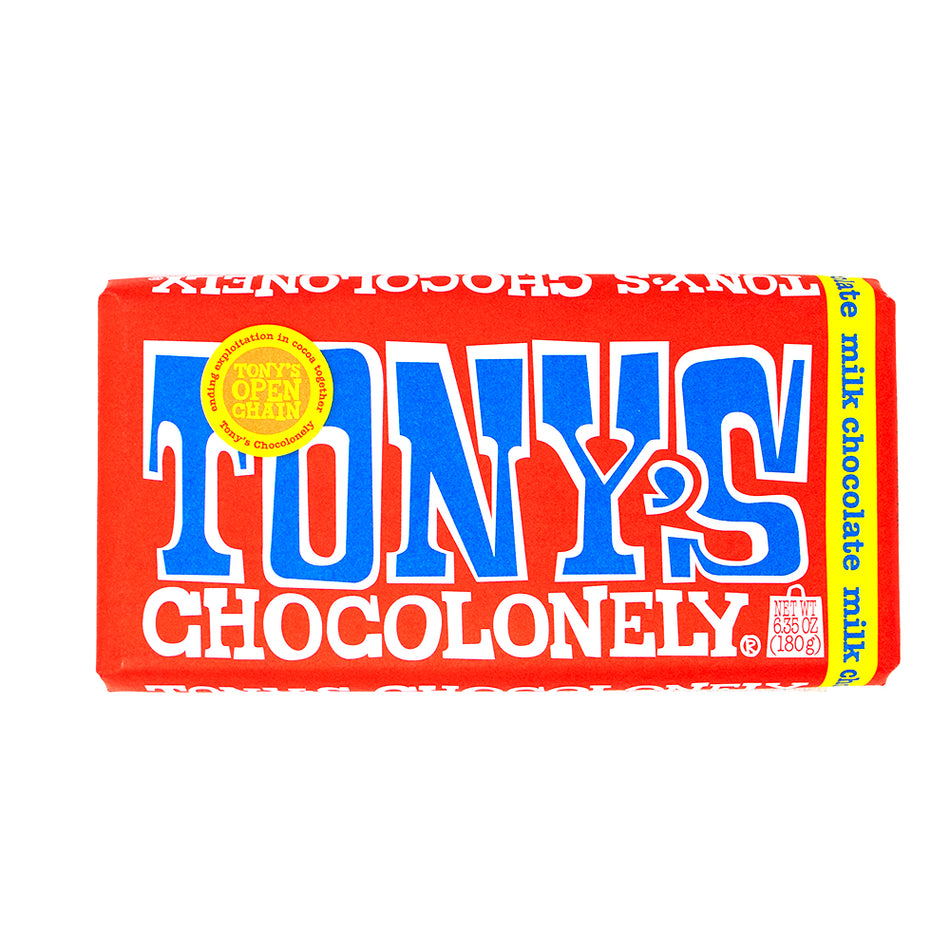 Tony's Chocolonely Milk Chocolate - 180g - Tony's Chocolonely Milk Chocolate - Milk chocolate bar - Creamy milk chocolate - Ethically sourced chocolate - Premium chocolate bar - Artisan chocolate - Gourmet chocolate - Fair trade chocolate - Chocolate indulgence - Delicious chocolate