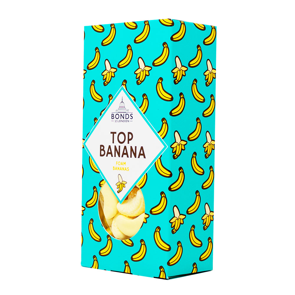 Bonds Gift Box Top Banana (UK) - 140g - Bonds Top Banana Gift Box - British Candy for Valentine's Day - Banana-shaped Treats UK - Romantic Candy Layers - Love-themed Candy Collection - Bonds Candy UK - Unique Valentine's Day Sweets - Banana Bliss Delights - Sweet Moments Box - UK Candy - British Candy