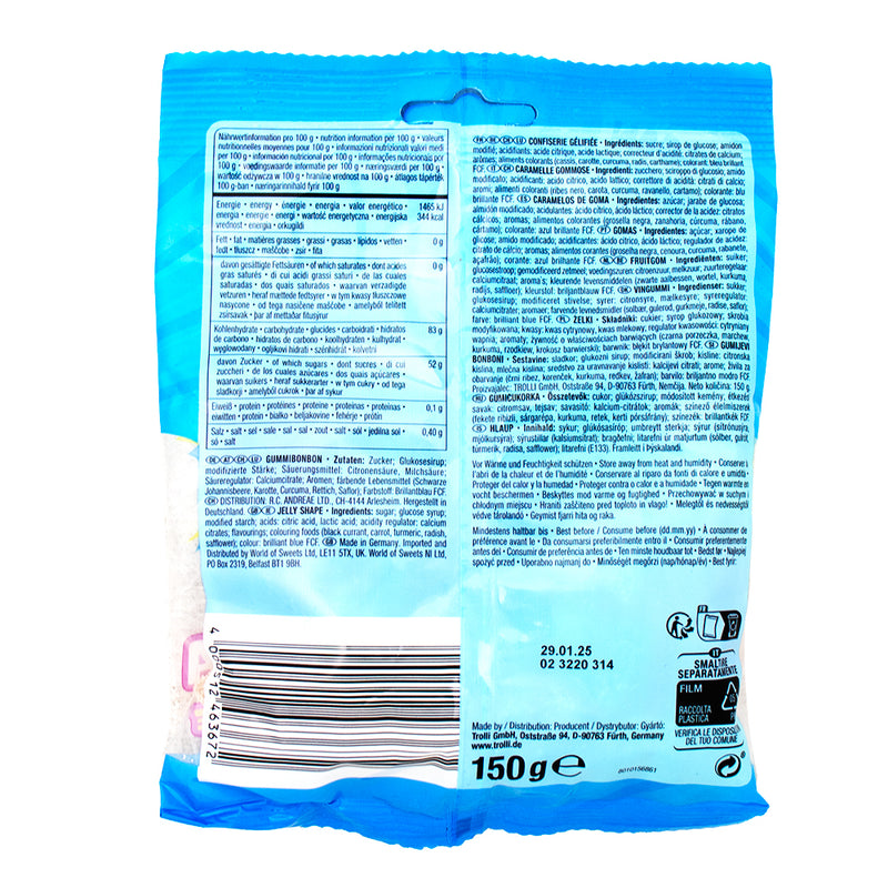 Trolli Sour Bizzl Mix - 150g  Nutrition Facts Ingredients - Trolli Sour Bizzl Mix - German candy - Sour candy mix - Gummy worms - Sour cola bottles - Tangy treats - Candy assortment - Sour candy flavours - Zesty candy - Candy from Germany