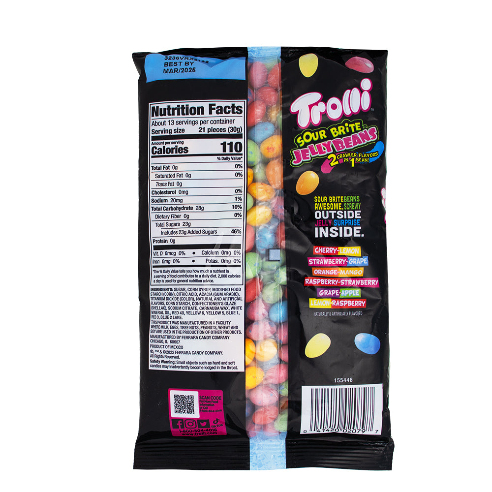 Trolli Sour Brite Jelly Beans - 14oz ingredients nutrition facts