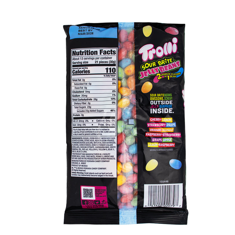 Trolli Sour Brite Jelly Beans - 14oz ingredients nutrition facts