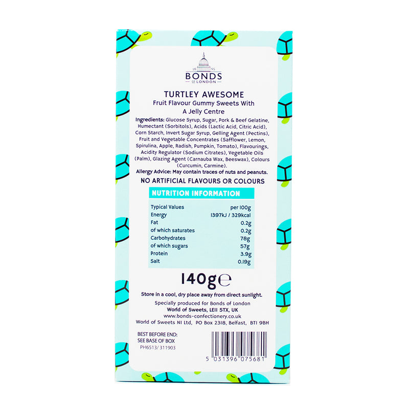 Bonds Gift Box Turtley Awesome (UK) - 140g  Nutrition Facts Ingredients - Bonds Turtley Awesome Gift Box - Whimsical Valentine's Day Treats - Romantic Candy Ensemble - Love-themed Sweet Delights - Sweetheart's Candy Gift - Bonds Candy UK - Gourmet Turtle-inspired Candies - Unique Valentine's Day Sweets - Heartfelt Candy Collection - Bonds Sweet Moments Box - UK Candy - British Candy 