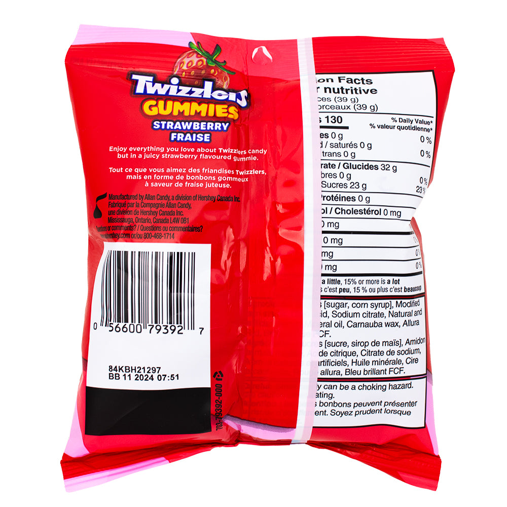 Twizzlers Gummies Strawberry - 170g Nutrition Facts Ingredients
