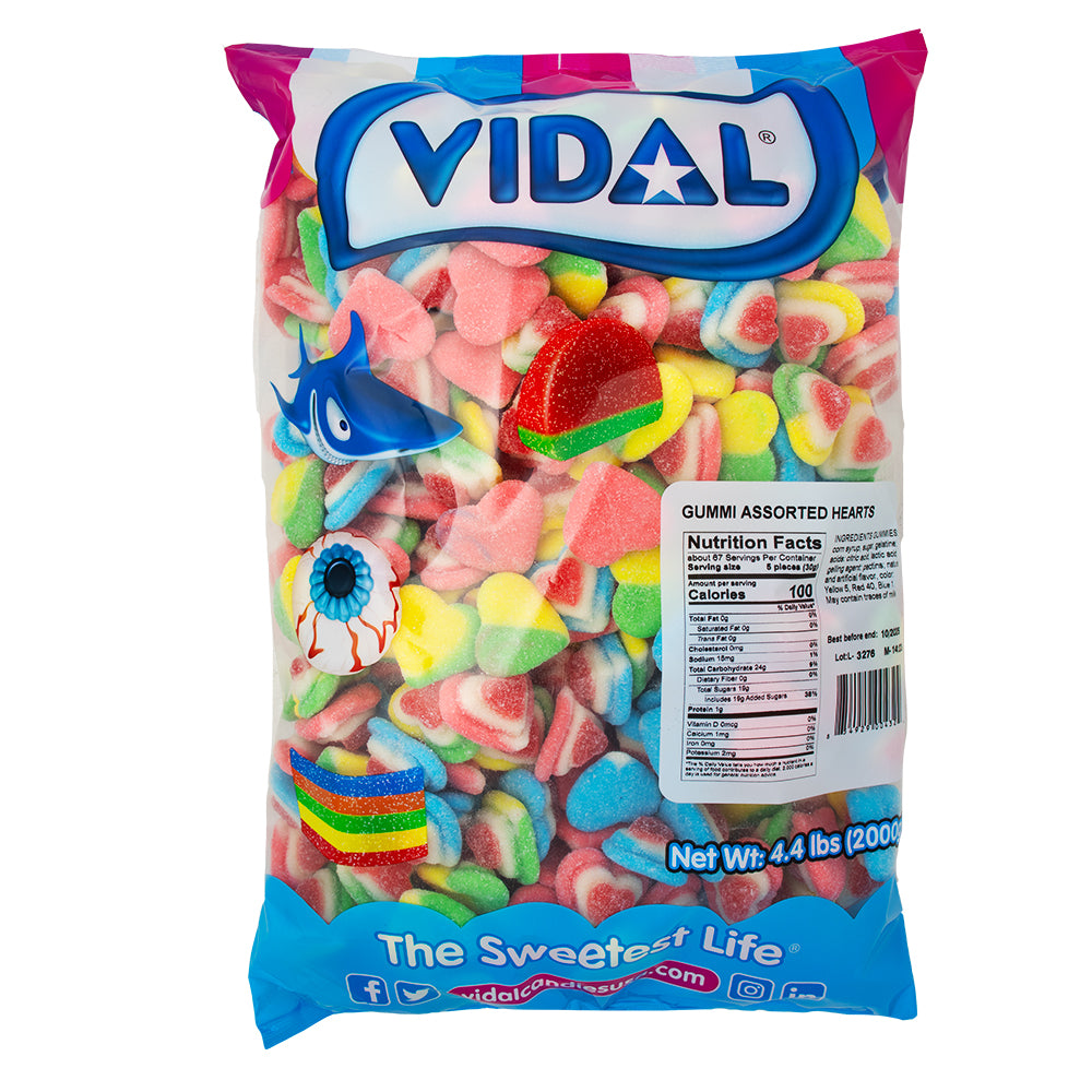 Vidal Assorted Heart Gummies - 2kg - Vidal Assorted Heart Gummies - Heart-Shaped Gummy Delights - Sweetheart-Approved Gummy Candy - Shareable Valentine's Day Sweets - Irresistible Fruit-Flavoured Gummies - Valentine's Day Candy Joy - Perfect Valentine's Day Gifts - Delicious Heart-Shaped Treats - Romantic Gummies for Valentine's - Sweet Love Celebration - Vidal - Vidal Candy - Gummy - Gummy Candy - Gummies - Valentine’s Day Candy 
