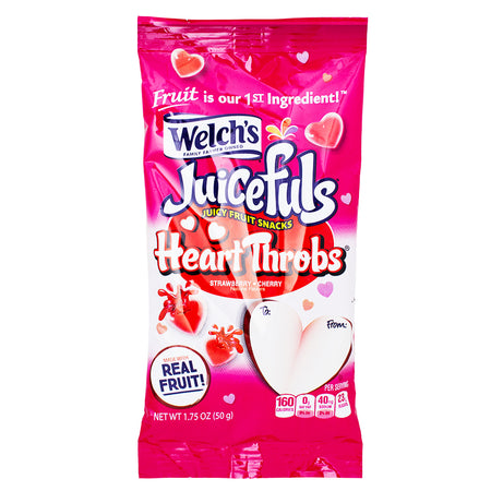 Welch's Juicefuls Heart Throbs - 1.75oz - Welch's Juicefuls Heart Throbs - Valentine's Day Candies - Heart-Shaped Juicy Delights - Grape Flavour Adventure - Romantic Candy Treats - Sip and Chew Experience - Love-Infused Bite - Valentine's Day Gifts - Sweet Moments of Love - Grapeful Heart Throbs