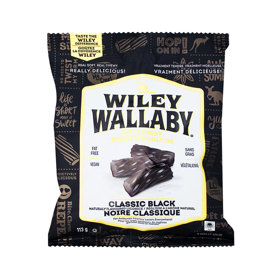 Wiley Wallaby Classic Black Licorice - 113g