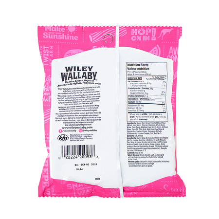 Wiley Wallaby Watermelon Licorice - 113g  Nutrition Facts Ingredients