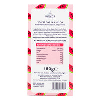 Bonds Gift Box You're One in a Melon (UK) - 160g Nutrition Facts Ingredients - Bonds You're One in a Melon Gift Box - Juicy Valentine's Day Treats - Romantic Candy Ensemble - Love-themed Sweet Delights - Sweetheart's Candy Gift - Bonds Candy UK - Gourmet Watermelon-inspired Candies - Unique Valentine's Day Sweets - Heartfelt Candy Collection - Bonds Sweet Moments Box - British Candy - UK Candy