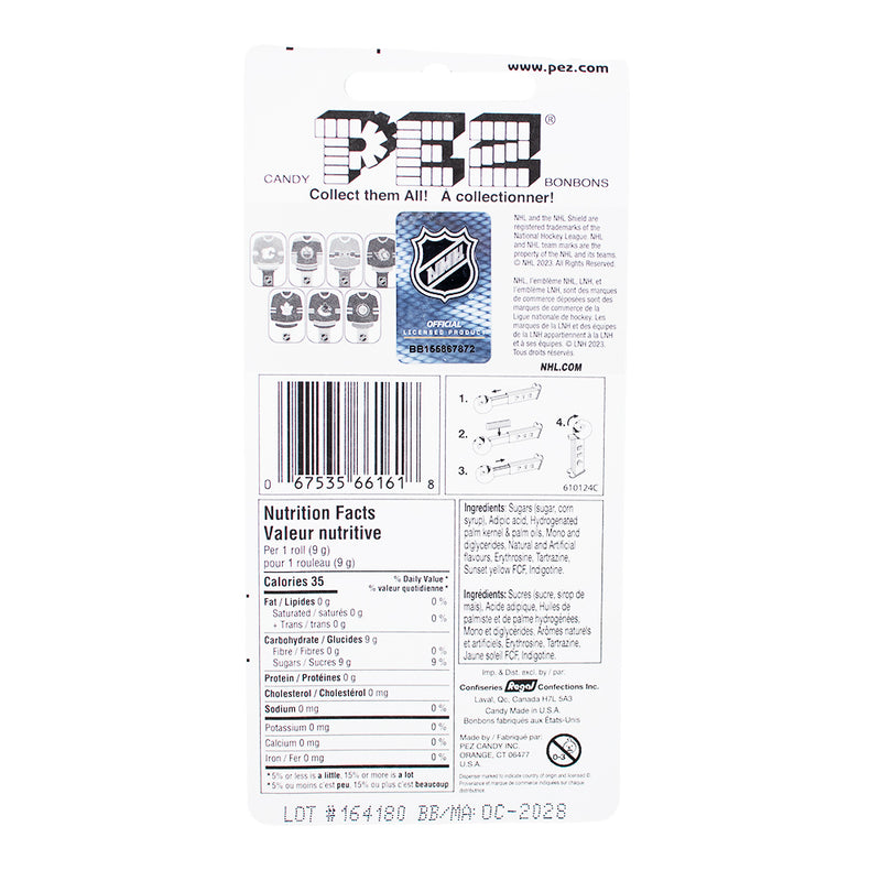 Pez NHL Jersey Canadiens  Nutrition Facts Ingredients - PEZ - PEZ Candy - PEZ Dispenser - NHL Candy - NHL Jersey - PEZ Dispensers - Candy PEZ Dispensers - PEZ Candy Dispenser - PEZ Dispenser Canada