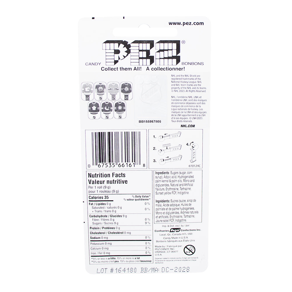 Pez NHL Jersey Oilers  Nutrition Facts Ingredients