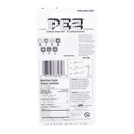 Pez NHL Jersey Oilers  Nutrition Facts Ingredients