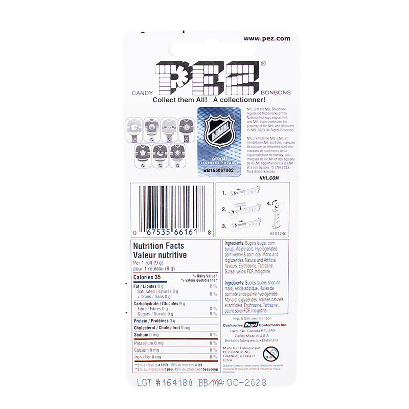Pez NHL Jersey Senators  Nutrition Facts Ingredients - PEZ - PEZ Candy - PEZ Dispenser - NHL Candy - NHL Jersey - PEZ Dispensers - Candy PEZ Dispensers - PEZ Candy Dispenser - PEZ Dispenser Canada