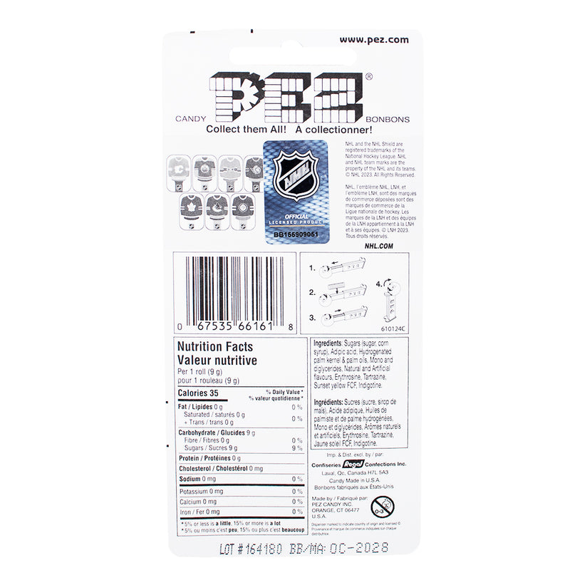 Pez NHL Jersey Jets  Nutrition Facts Ingredients - PEZ - PEZ Candy - PEZ Dispenser - NHL Candy - NHL Jersey - PEZ Dispensers - Candy PEZ Dispensers - PEZ Candy Dispenser - PEZ Dispenser Canada