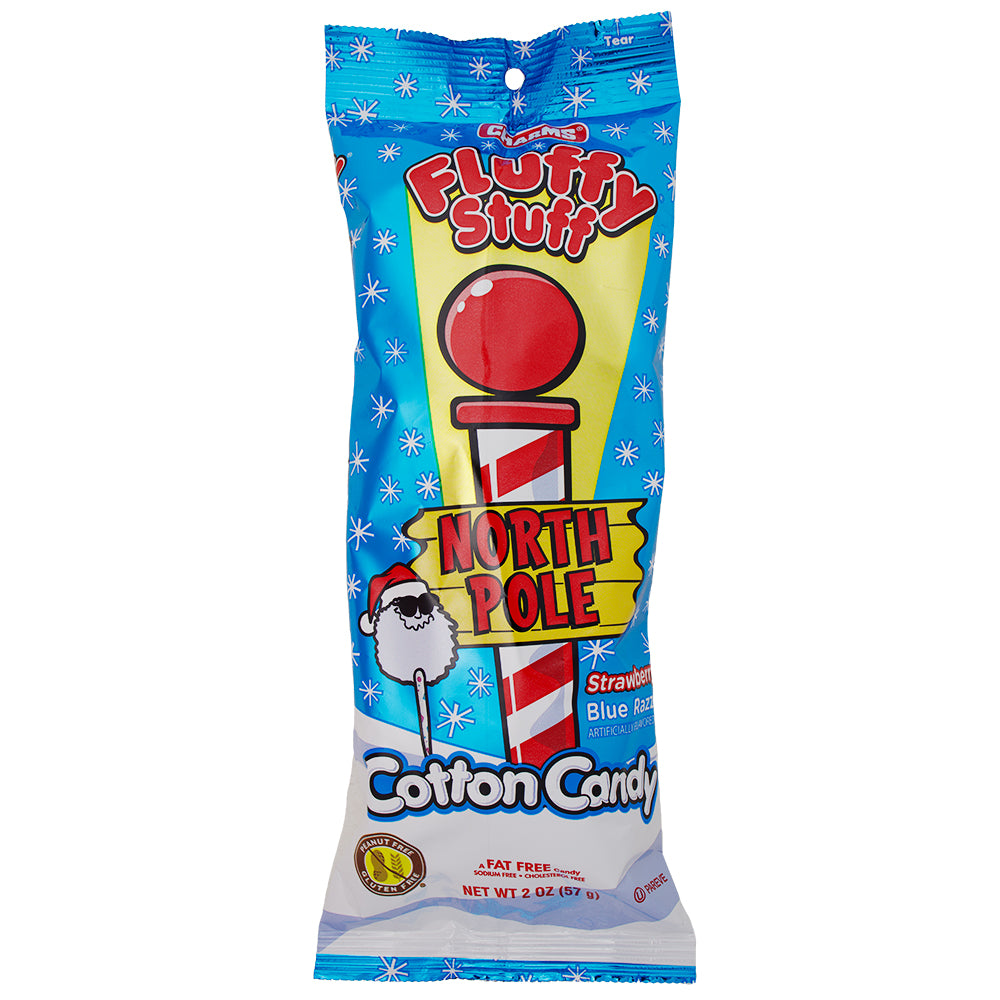Charms Fluffy Stuff North Pole Cotton Candy - 2oz - Charms Fluffy Stuff - North Pole Cotton Candy - Christmas Sweet Treats - Winter Wonderland Snacks - Holiday Cotton Candy - Enchanted Flavour Experience - Charms Candy - Christmas Candy - Christmas Treats