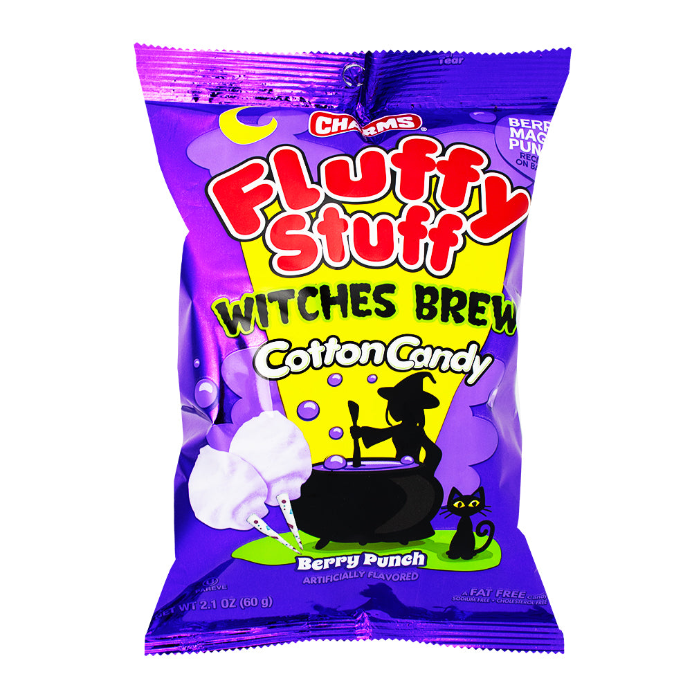 Charms Fluffy Stuff Witches Brew - 2.1oz - Charms - Charms Candy - Charms Fluffy Stuff - Cotton Candy - Charms Cotton Candy - Halloween Candy - Charms Fluffy Stuff Witches Brew