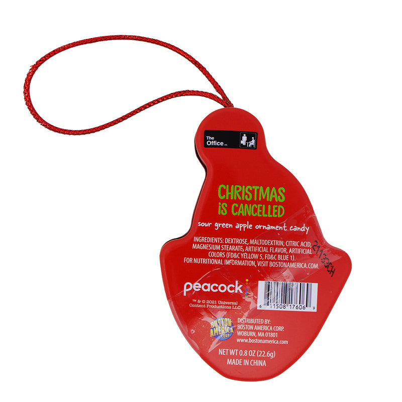 The Office Christmas is Cancelled Tin - .8oz Nutrition Facts Ingredients - The Office is Cancelled Tin - Holiday Gift for The Office Fans - Christmas Tin with The Office Goodies - Dunder Mifflin Inspired Christmas - Festive Office Desk Accessories - Christmas Candy - Christmas Treats