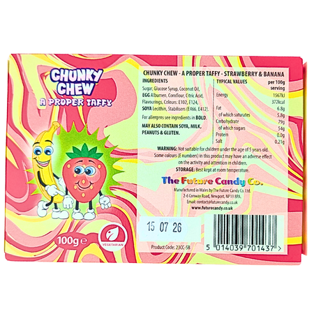 Chunky Chew Strawberry & Banana (UK) - 100g
