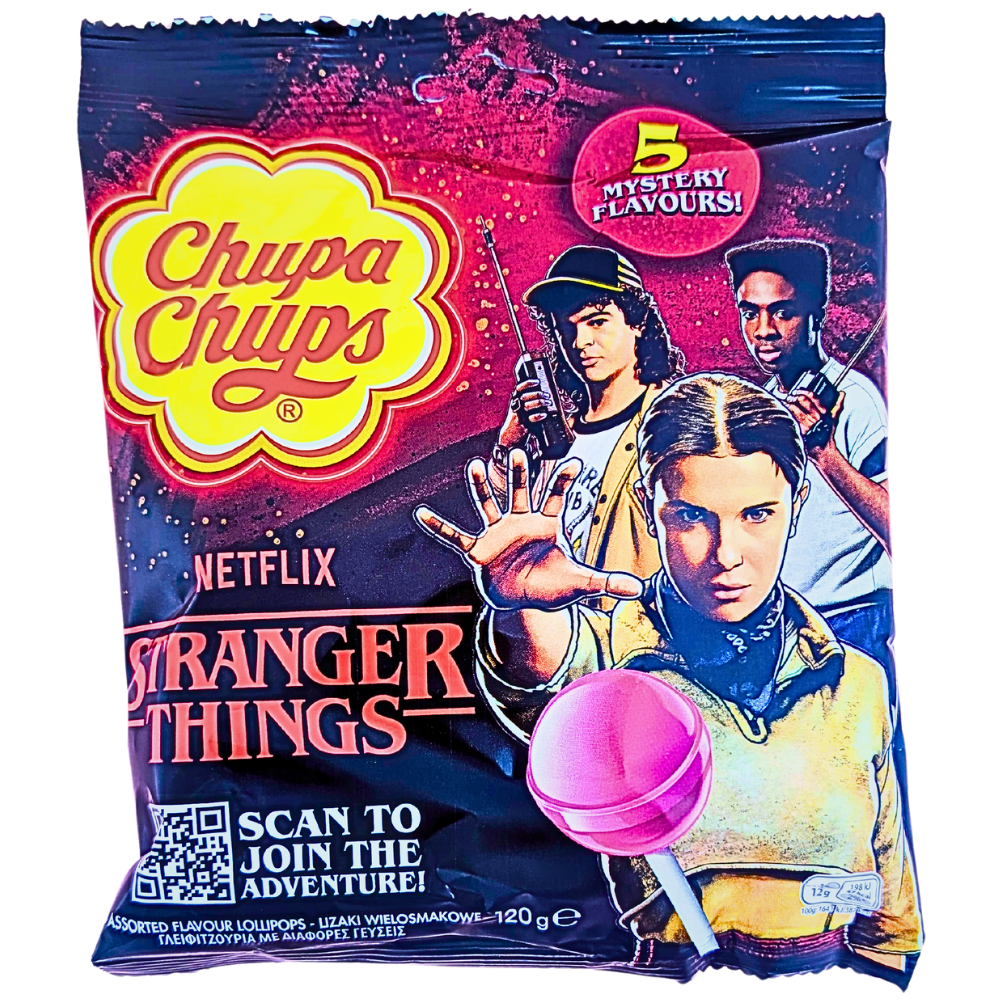 Chupa Chups Stranger Things 5 Flavours - 120g | Candy Funhouse – Candy ...