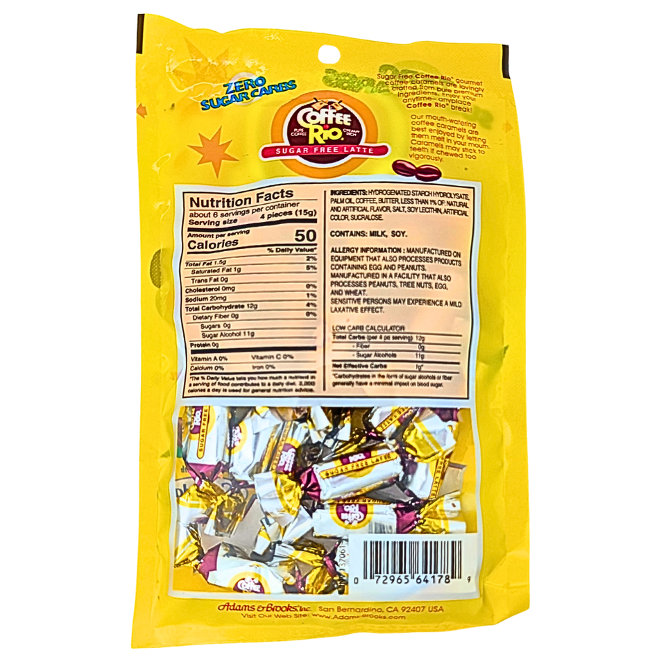Coffee Rio Sugar Free Latte Candy - 3oz