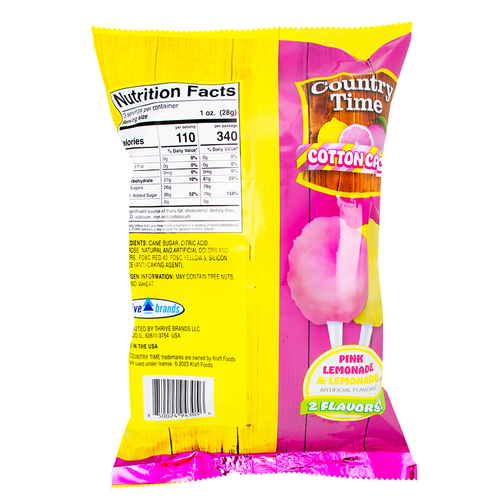 Country Time Cotton Candy - 3oz  Nutrition Facts Ingredients - Cotton Candy - Country Time - Country Time Candy