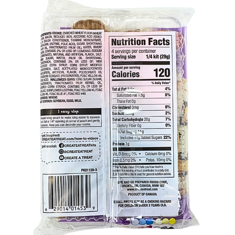 Create-A-Treat Decorate Your Own Pumpkin Cookie - 4.10oz