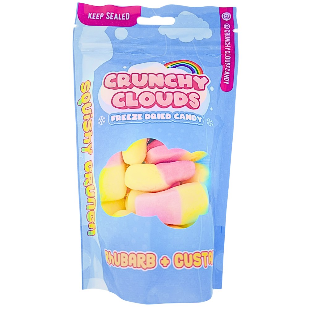 Crunchy Clouds Squashies Rhubarb & Custard (UK) - 50g